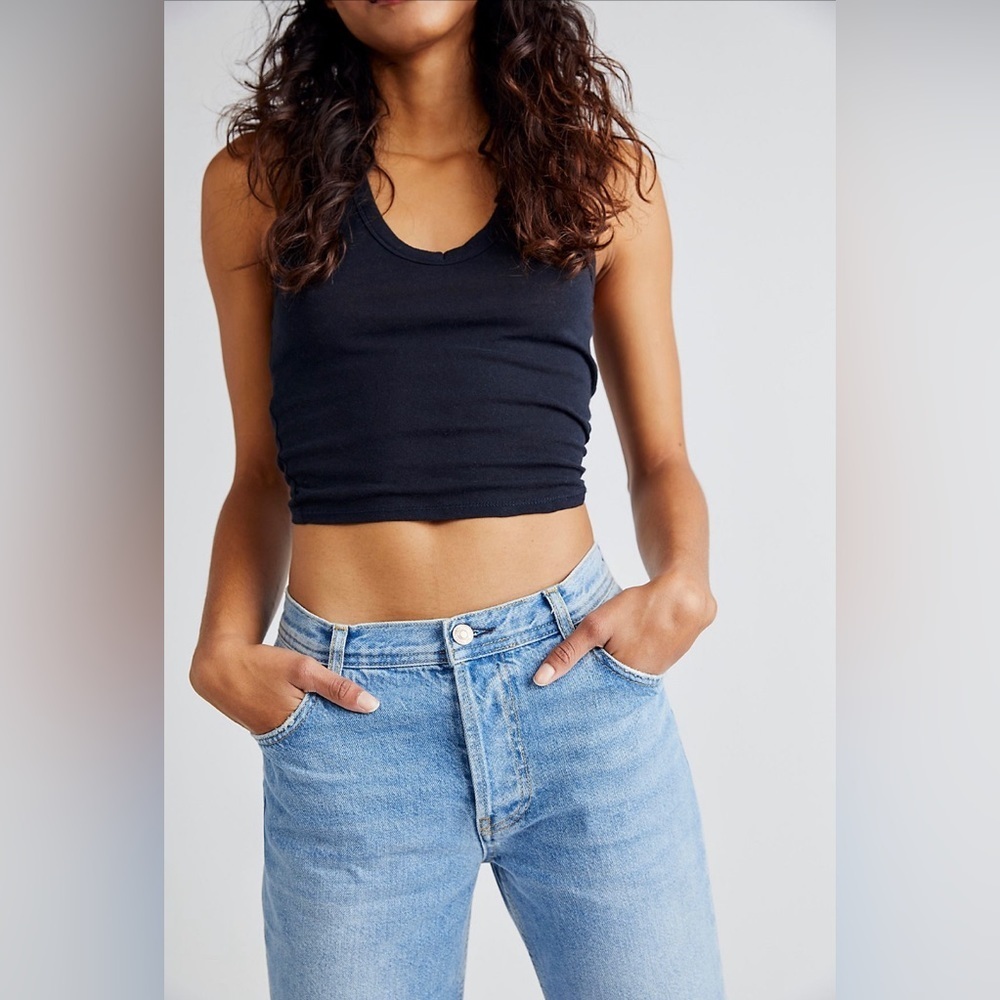 FREE PEOPLE Maggie Mid-Rise Straight-Leg Distressed Jeans 100% Cotton NWT - 💫 - Picture 10 of 16